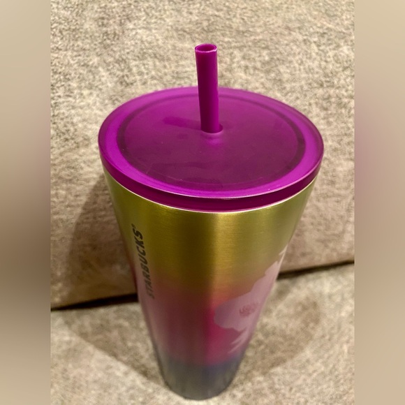 Starbucks Venti Cold Cup Stainless Steel Floral Gradient - Picture 3 of 3